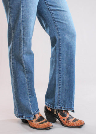 Democracy Absolution Skyrise Clean Finish Step Hem Barely Boot Jeans hem view - Fashion Crossroads