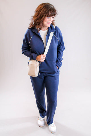 Tribal Sportswear Long Sleeve Raglan Popover with Quarter Zipper Model View - Fashion Crossroads Inc