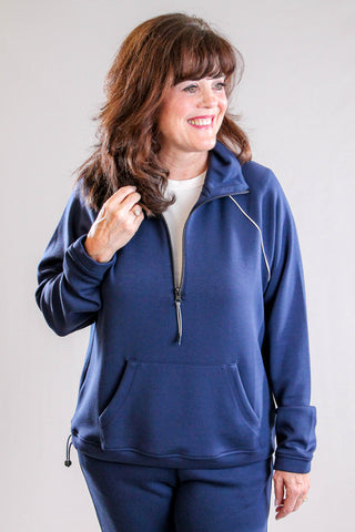 Tribal Sportswear Long Sleeve Raglan Popover with Quarter Zipper Front View - Fashion Crossroads Inc