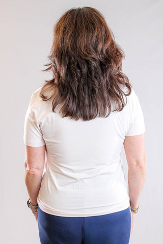 Tribal Sportswear Short Sleeve Crew Neck Top Side View - Fashion Crossroads Inc