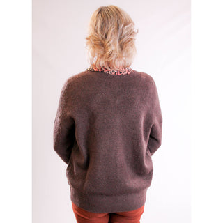 The Workshop Drop Shoulder V Neck Sweater back view - Fashion Crossroads Inc