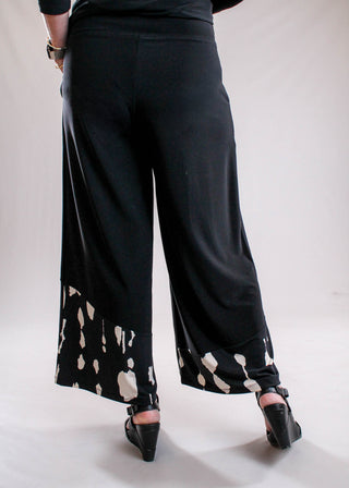 Sympli Wide Leg Crop Pant with Blocked Print