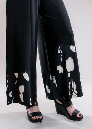 Sympli Wide Leg Crop Pant with Blocked Print