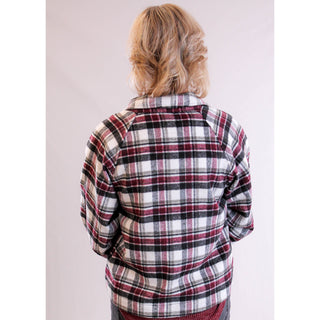 YMI Short Plaid Shacket back view - Fashion Crossroads Inc