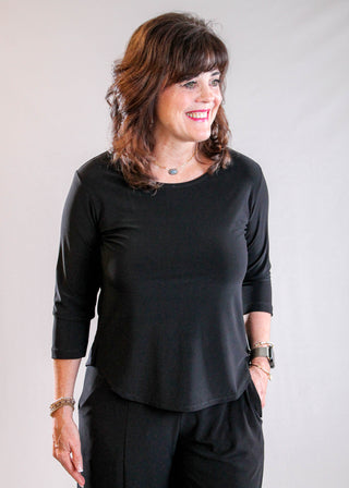 Sympli Go To Classic Short Tee with Relaxed Fit in Black
