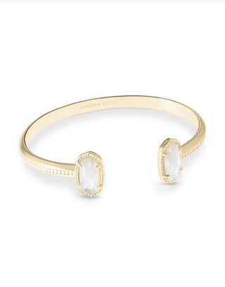 Kendra Scott Gold Elton Cuff Bracelet With Ivory Mother Of Pearl Stone