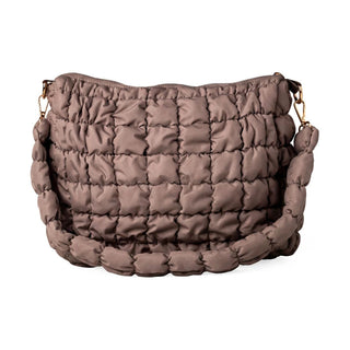 Kedzie Loft Quilted Shoulder Bag in Mushroom