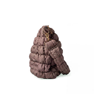 Kedzie Loft Quilted Shoulder Bag in Mushroom