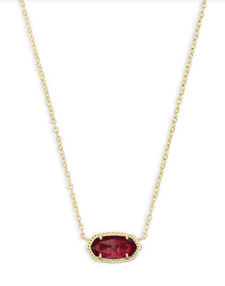 Kendra Scott Elisa Short Pendant Necklace with Berry Glass close up