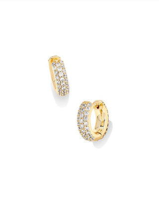 Mikki Pave Huggie Earrings in Gold 