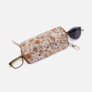 Hobo Spark Double Eyeglass Case in Sepia Bloom with glasses