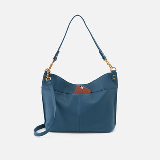 Hobo Pier Genuine Pebbled Leather Shoulder Bag in Peacock Feather