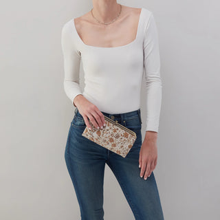 Hobo Lauren Clutch Wallet in Sepia Bloom size view