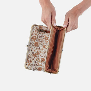 Hobo Lauren Clutch Wallet in Sepia Bloom second side interior view