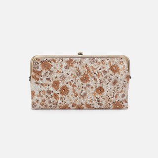 Hobo Lauren Clutch Wallet in Sepia Bloom front view