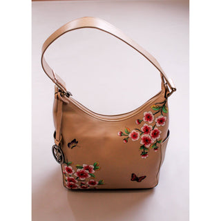 Anuschka Leather Purse with Flowers - Fashion Crossroads Inc