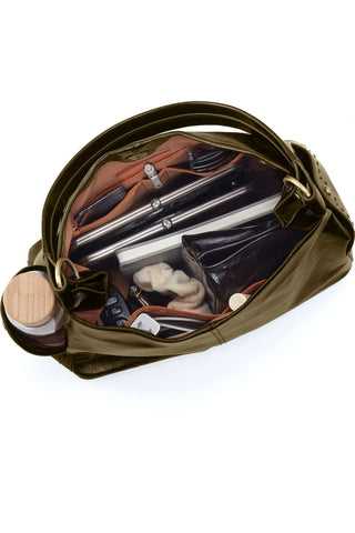 HOBO Seneca Shoulder Bag in Olive | Genuine Leather Women's Shoulder Bag