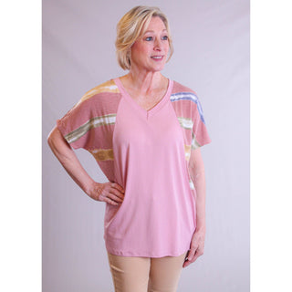 Celeste Color Block Top with Dolman Sleeves - Fashion Crossroads Inc