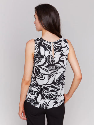 Charlie B Printed Sleeveless Popover Top