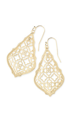 Kendra Scott Addie Gold Filigree Earrings - Fashion Crossroads Inc