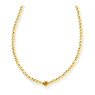 Kendra Scott Abbie Beaded Necklace with Marbled Amber Illusion