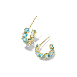 Kendra Scott Cailin Aqua Crystal Huggie Earring