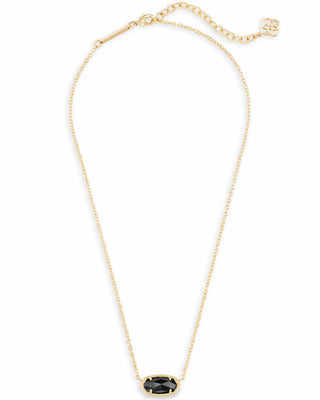 Elisa Short Pendant Gold and Black Necklace
