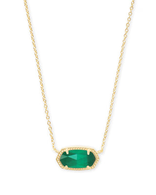Kendra Scott Elisa Gold and Emerald Cat's Eye Necklace - Fashion Crossroads Inc