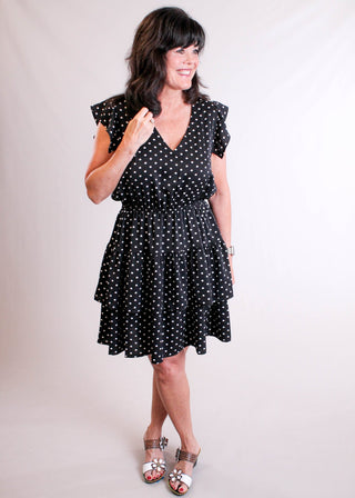 Molly Bracken Short Sleeve Polka Dot Dress - Fashion Crossroads Inc