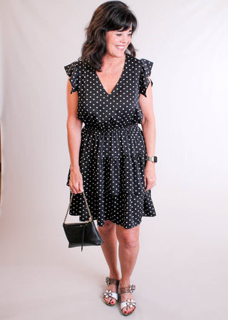 Molly Bracken Short Sleeve Polka Dot Dress - Fashion Crossroads Inc