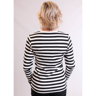 Soya Concept Long Sleeve Tee Shirt with Stripes - Fashion Crossroads Inc