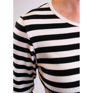 Soya Concept Long Sleeve Tee Shirt with Stripes - Fashion Crossroads Inc