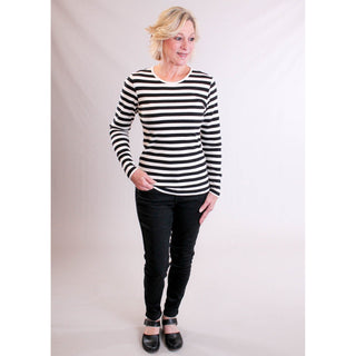 Soya Concept Long Sleeve Tee Shirt with Stripes - Fashion Crossroads Inc