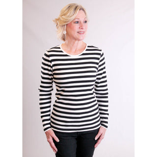 Soya Concept Long Sleeve Tee Shirt with Stripes - Fashion Crossroads Inc