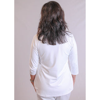 Sympli Go To Classic Relaxed Tee with 3/4 Sleeves - Fashion Crossroads Inc