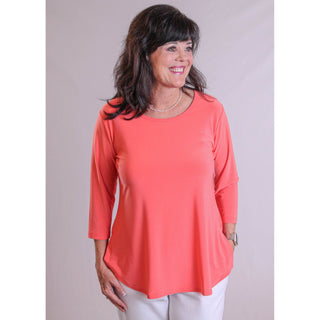 Sympli Go To Classic Relaxed Tee with 3/4 Sleeves - Fashion Crossroads Inc