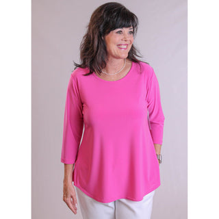 Sympli Go To Classic Relaxed Tee with 3/4 Sleeves - Fashion Crossroads Inc