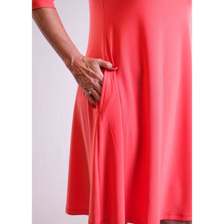 Sympli Nu Trapeze Dress with Elbow Sleeves - Fashion Crossroads Inc