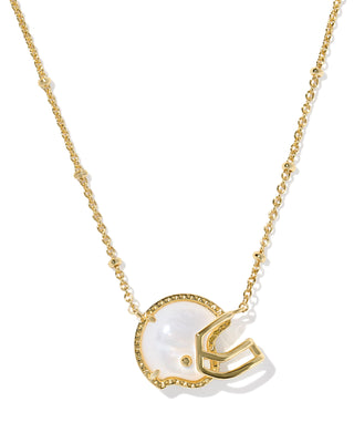 Kendra Scott Football Helmet Pendant Necklace in Gold - Fashion Crossroads Inc