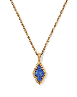 Kendra Scott Adeline Necklace in Vintage Gold and Blue Lapis