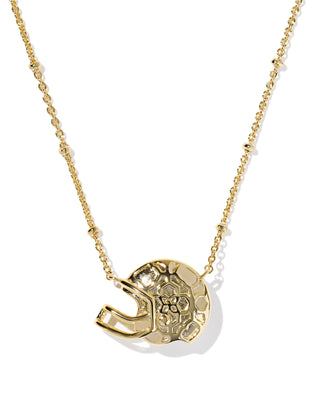 Kendra Scott Football Helmet Pendant Necklace in Gold - Fashion Crossroads Inc