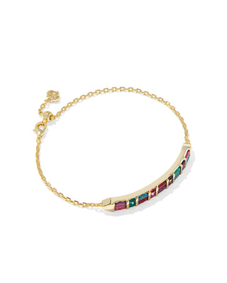 Kendra Scott Jamie Delicate Chain Bracelet in Gold with Multicolored Crystals