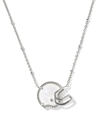 Kendra Scott Football Helmet Pendant Necklace in Rhodium - Fashion Crossroads Inc