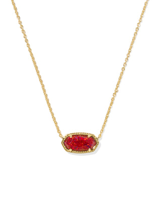 Kendra Scott Elisa Gold Pendant Necklace with Red Kyocera Opal - Fashion Crossroads Inc