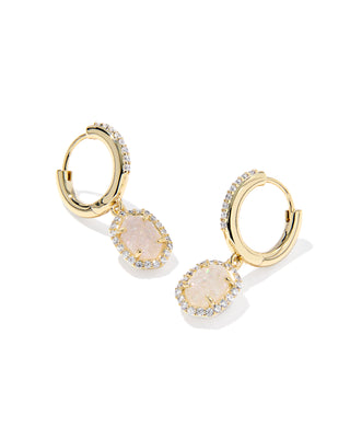 Kendra Scott Daphne Huggie Gold and Crystal CZ Earrings -Fashion Crossroads Inc 
