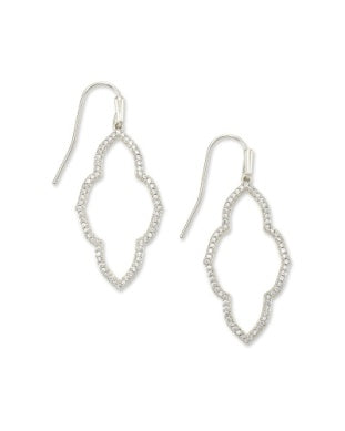 Abbie Open Frame Earrings in Rhodium - Fashion Crossroads Inc