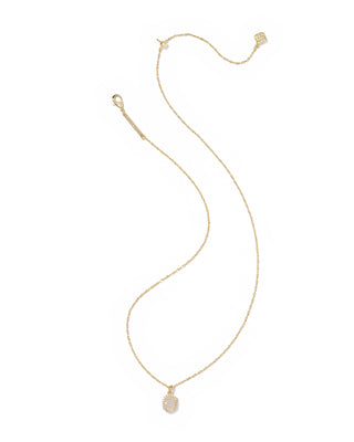 Kendra Scott Daphne Gold Crystal Frame Pendant Necklace  -Fashion Crossroads Inc