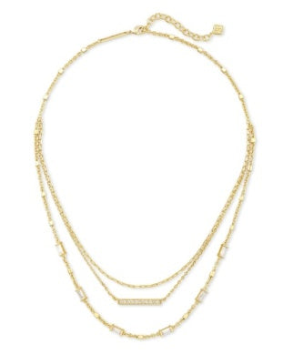 Addison Multi Strand Necklace in Gold - Fashion Crossroads Inc