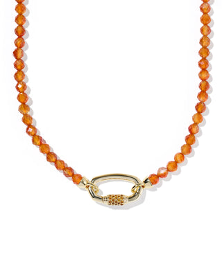 Kendra Scott Emery Bead Strand Necklace in Orange Agate - Fashion Crossroads Inc