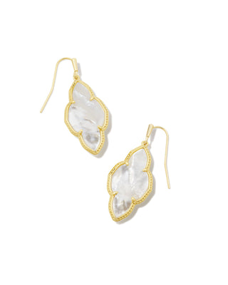 Kendra Scott Abbie Earrings in Gold and Ivory Mother of Pearl
